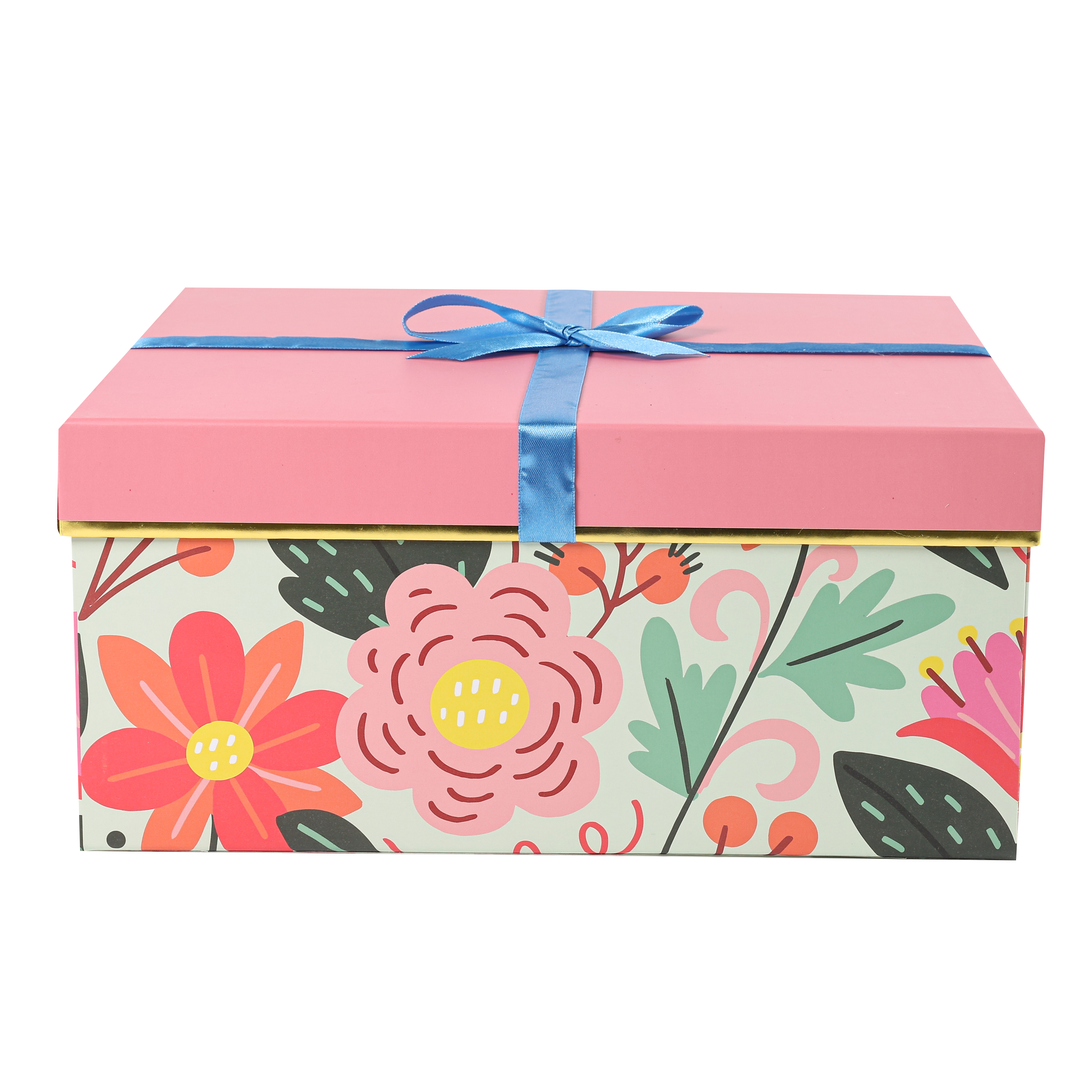 Bow Pink Flower Heaven and Earth Cover Gift Paper Box GB006